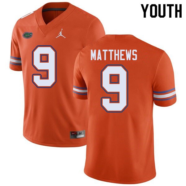 Jordan Brand Youth #9 Luke Matthews Florida Gators College Football Jerseys Orange